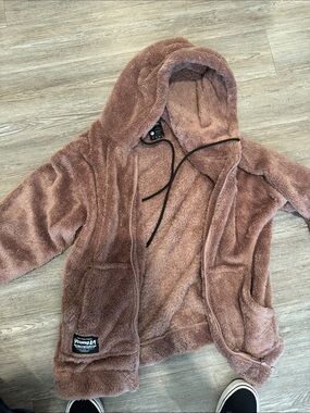 YoungLA Plush Full-Zip Hoodie in light pink
